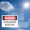 Signmission Explosives Keep Off Danger Sign, Vinyl Decal, 7in W x 5in L, 2PK OS-2PACK-DS-D-57-L-2338 - alternate 4
